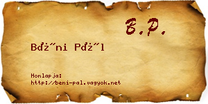 Béni Pál névjegykártya