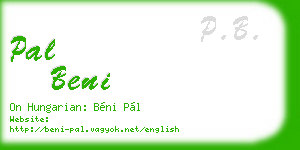 pal beni business card